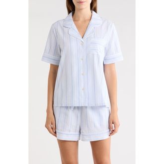 Nordstrom Classic Short Cotton Pajamas in Blue Parker Stripe at Nordstrom, Size X-Large