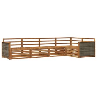 vidaXL Set Di Divani Da Esterno 5 Pz Naturale Legno Di Acacia Massello Vidaxl