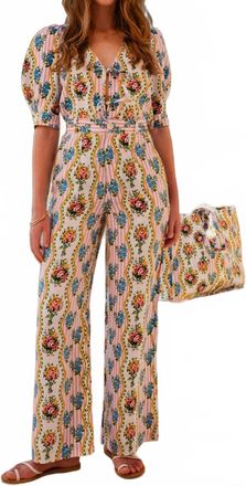 PINK CITY PRINTS Gabi Floral Trousers In Vintage Bouquet