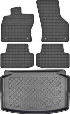 OEM Juego De Alfombrillas De Goma Para Coche Y Alfombrilla Para Maletero Para Volkswagen Polo Vi Hatchback A Partir De Octubre De 2017