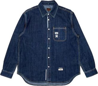 Evisu Daicock Printed Shirt - Heren - Spijkerjassen - Blauw - S - Katoen - Jassen