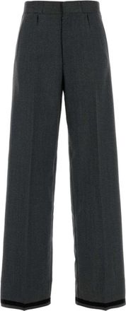 Maison Margiela Rechte Broek - Dames - Straight fit broeken - Grijs - 3XS - Leer - Broeken