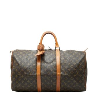 Louis Vuitton Brown Pvc Leather Boston Bag (Pre-Owned)