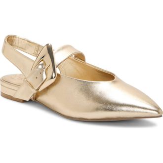 Vince Camuto Amoret Pointed Toe Slingback Flat in Egyptian Gold at Nordstrom Rack, Size 7