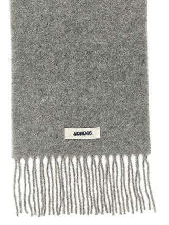 Jacquemus Mens Gray Alpaca Leather Foulard Accessory