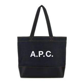 A.P.C. Axel Shopping Bag - Heren - Shoppers - Blauw - ONE Size - Leer - Tassen