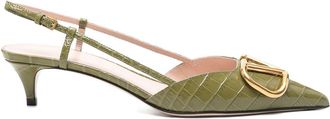 Valentino Garavani Vlogo Signature Leather Slingback Pumps