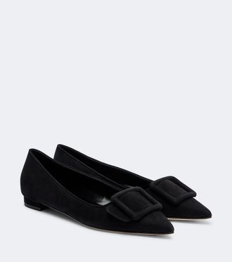 Manolo Blahnik Maysale suede ballet flats