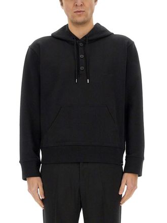 Courr&egrave;ges Black Logo Hood Sweatshirts