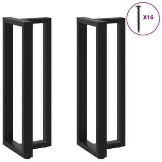 Berkfield Home Modern Bar Table Legs T-Shaped&not;2 pcs Black 40x35x(110-111) cm Steel