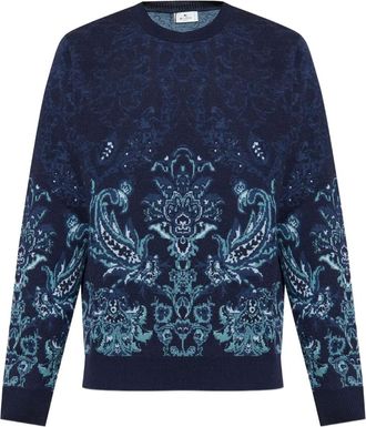 Etro Maglione a fiori jacquard - Blu