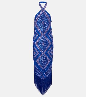 Taller Marmo Nina fringed sequined maxi dress