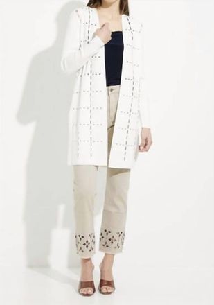Joseph Ribkoff Laser Cut Cover Up In Vanilla