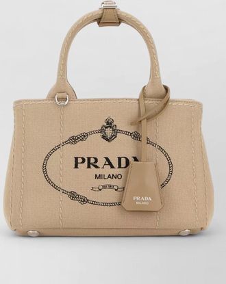 Prada canvas mini jardini&egrave;re handbag top handles