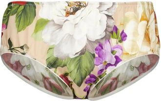 Dolce & Gabbana Bloemenprint Zijden Slipjes - Dames - Onderbroek - Veelkleurig - 2XL - Ondergoed