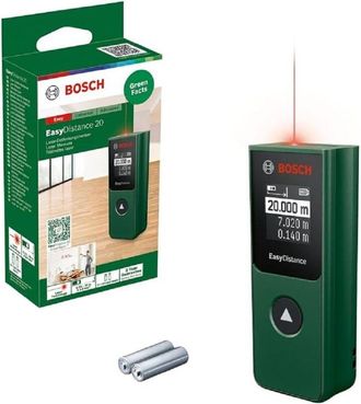 Bosch Medidor L&aacute;ser Easydistance 20 (medici&oacute;n F&aacute;cil Y Precisa De Hasta 20 M, Tama&ntilde;o De Bolsillo, Control De Un Solo Bot&oacute;n, En Caja)