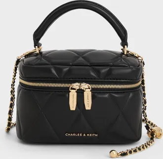 Charles & Keith Arwen Quilted Top Handle Vanity Bag