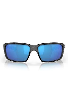 Costa Fantail Pro 60mm Polarized Mirrored Sunglasses in Tiger Shark /Blue Mirror 580G at Nordstrom