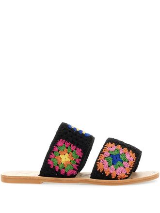 Manebì cotton crochet sandals - Black