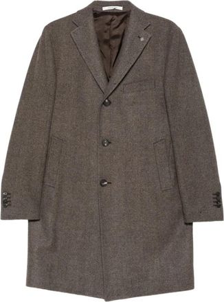 Tagliatore Cfbm 13X Overcoat - Heren - Mantel - Bruin - M - Wol - Jassen