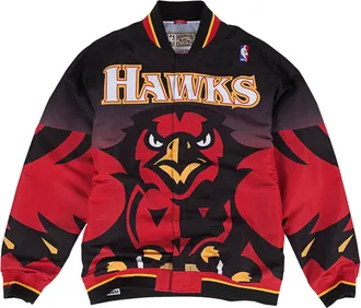 Mitchell & Ness NBA Authentic Atlanta Hawks 1995-96 Warm Up Jacket Black Red AWJKLG18017-AHABLCK95