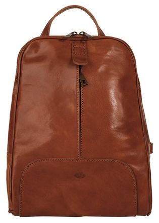 Pik&eacute; Tagesrucksack PIK&Eacute;, Damen, Gr. B/H/T: 37cm x 31cm x 11cm, onesize, braun, Leder, Rindsleder, beschichtet, leicht gl&auml;nzend, Rucks&auml;cke Tagesrucksack, ec