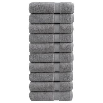 Berkfield Home Premium Bath Towels SOLUND 10pcs Grey 100x150cm 600gsm