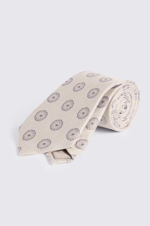 Moss Cream Brown Medallion Tie
