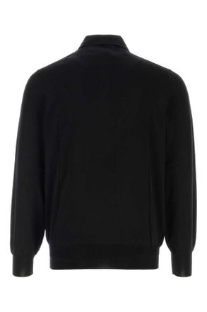 Brunello Cucinelli Mens Black Cotton Polo Shirt Ch101 Exterior Exterior: T-shirts And Polos