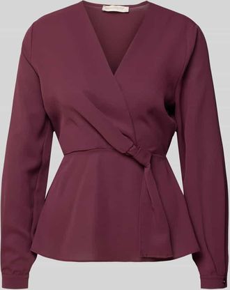 Rinascimento Rinascimento Regular Fit Bluse mit Knoten-Detail in Bordeaux, Größe XS
