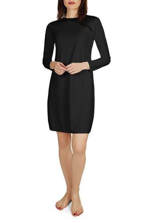 MeMoi Bonded Long Sleeve Slip in Black at Nordstrom, Size X-Large