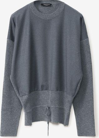 Fabiana Filippi Strick- und Flanell-Pullover mit niedrigem Bund