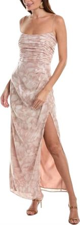 Hutch Luxe Ruched Maxi Dress In Sand