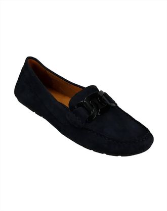 Vaneli Womens Aiker Leather Moccasin In Navy Suede