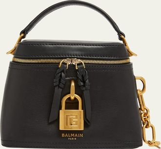 Balmain Pulse Vanity Top-Handle Bag in Calfskin