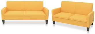vidaXL Conjunto De Sof&aacute;s 2 Piezas Tela Amarillo Vidaxl
