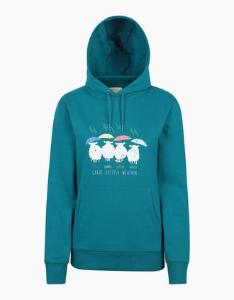 Mountain Warehouse Womens Mountain Warehouse Womens/Ladies Great British Weather Regular Hoodie - Blue/Green - Size: 16