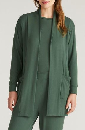Universal Standard Travelknit Long Open Front Cardigan in Conifer Green at Nordstrom, Size 2Xl