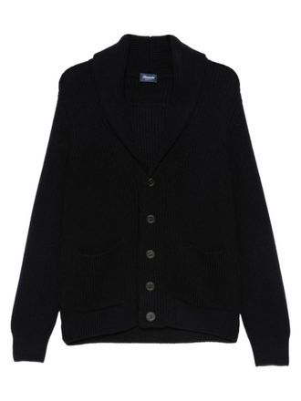 Drumohr Black Shawl Neck Sweater
