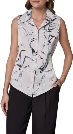 DKNY Print Sleeveless Shirt in Aquamint Multi at Nordstrom, Size X-Large