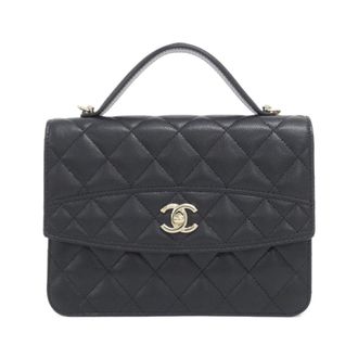 Chanel Black Grained Calfskin Backpack (Pre-Owned)