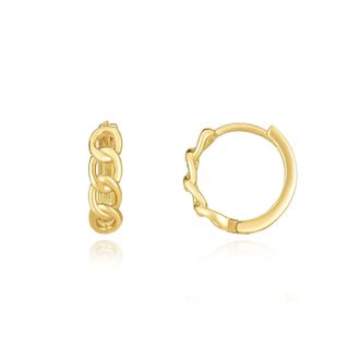 The Lovery Curb Huggie Hoop Earrings