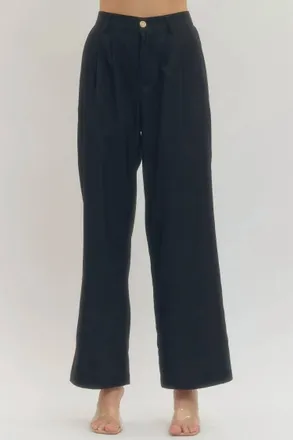 Entro Spencer Sleek Straight-Leg Trousers In Black