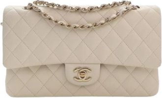 Chanel Pre-owned Leather chanel-bags - Dames - Vintage Schoudertas - Wit - ONE Size - Vintage