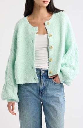 Free People Thistle Knit Cardigan in Salt Air at Nordstrom, Size X-Large