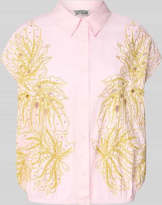 Essentiel Boxy Fit Hemdbluse mit Paillettenstickerei Modell HEBRASKA in Rosa, Gr&ouml;&szlig;e XS