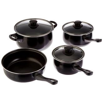 Gibson Home Chef Du Jour 7 Piece Carbon Steel Nonstick Cookware Set in Black at Nordstrom