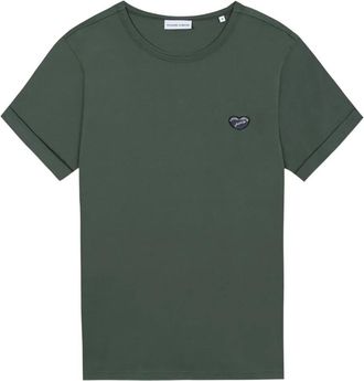 Maison Labiche heart-embroidered short-sleeve T-shirt - men - Fabric - M - Green