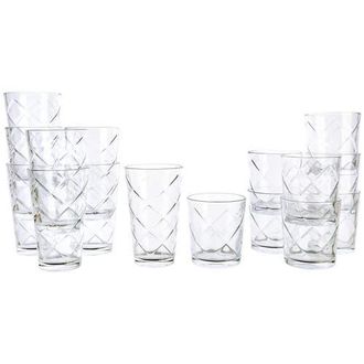 Gibson Home 16 Piece Lattice Glassware Drinkware Set in Clear at Nordstrom