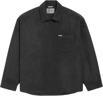 Balenciaga Jassen, Heren, Grijs, M, Wol, Brushed Wool Overshirt